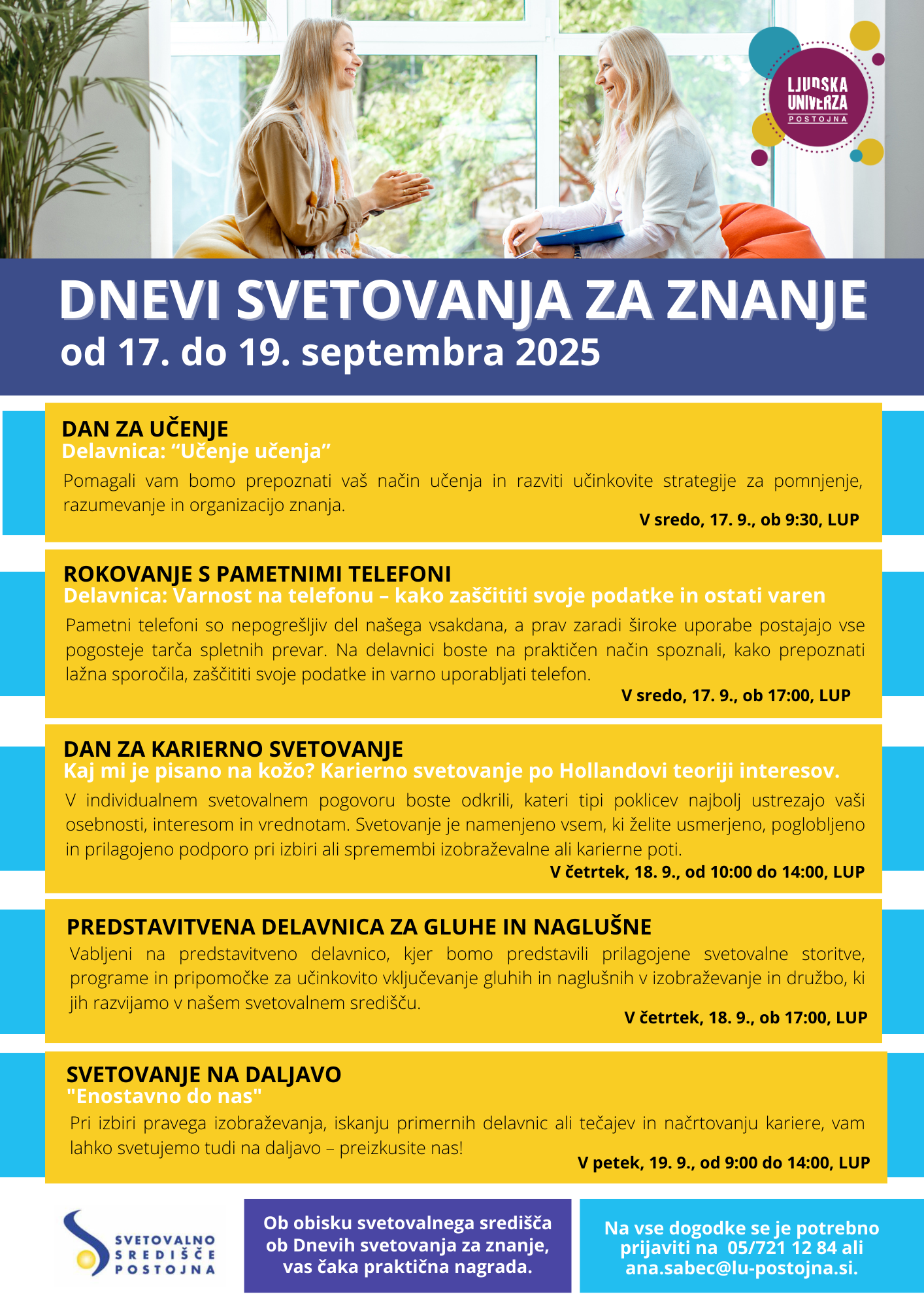 dnevi svetovanja za znanje - cel napovednik